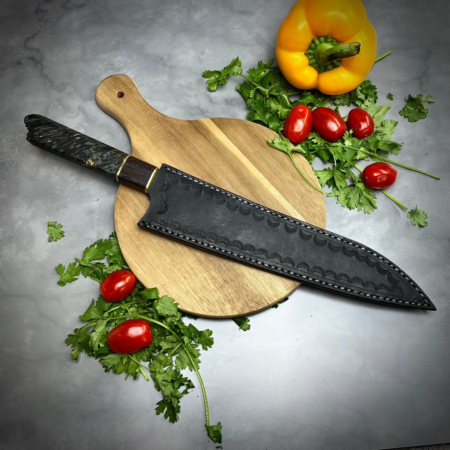 Japanese Gyuto - Live Edge Maple Handle - Forged AEB-L Stainless