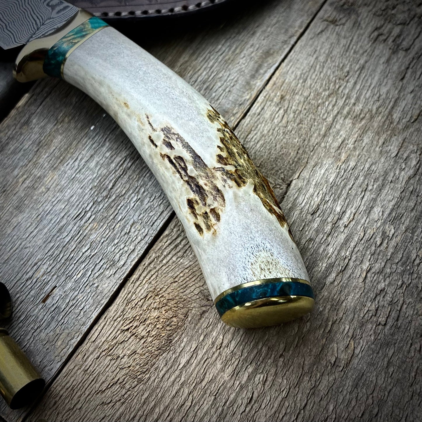 Damascus Hunter Antler Handle
