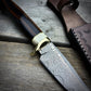 Damascus Hunter Makassar Ebony & Antler Handle