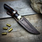 Damascus Hunter Makassar Ebony & Antler Handle