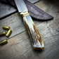 Damascus Hunter Antler Handle