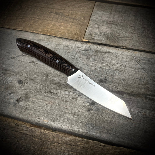 Local Hand Forged Japanese Chef And Paring Knife, Made in Winnipeg Manitoba from High Carbon Stainless Steel by Blacksmith Graeson Fehr